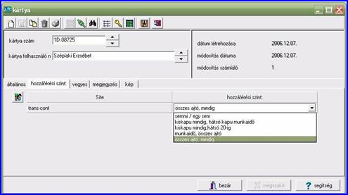 Kantech krtys belptet rendszer